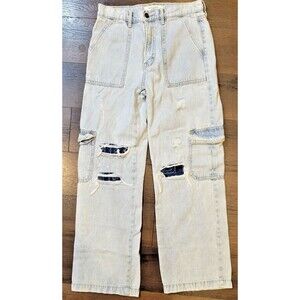 Hidden Los Angeles Womens Jeans 27 Cargo Barrel Cut Wide Leg Western Grunge